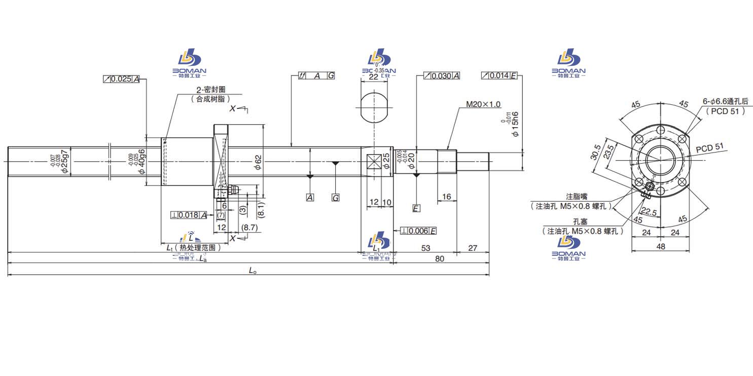 FSS2525N1D1000-PSS紧凑型滚珠丝杠