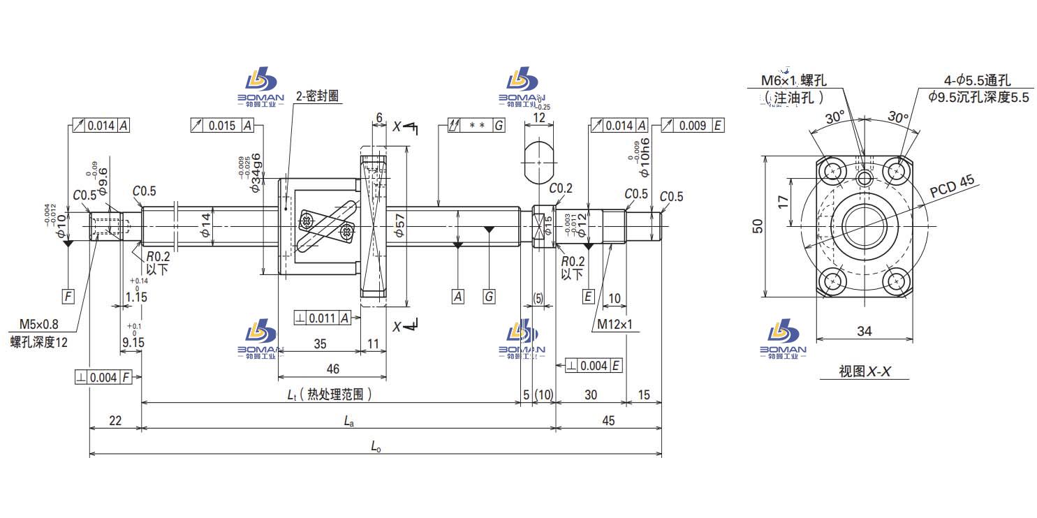 W1402FA-4-C5T8-FA标准滚珠丝杠
