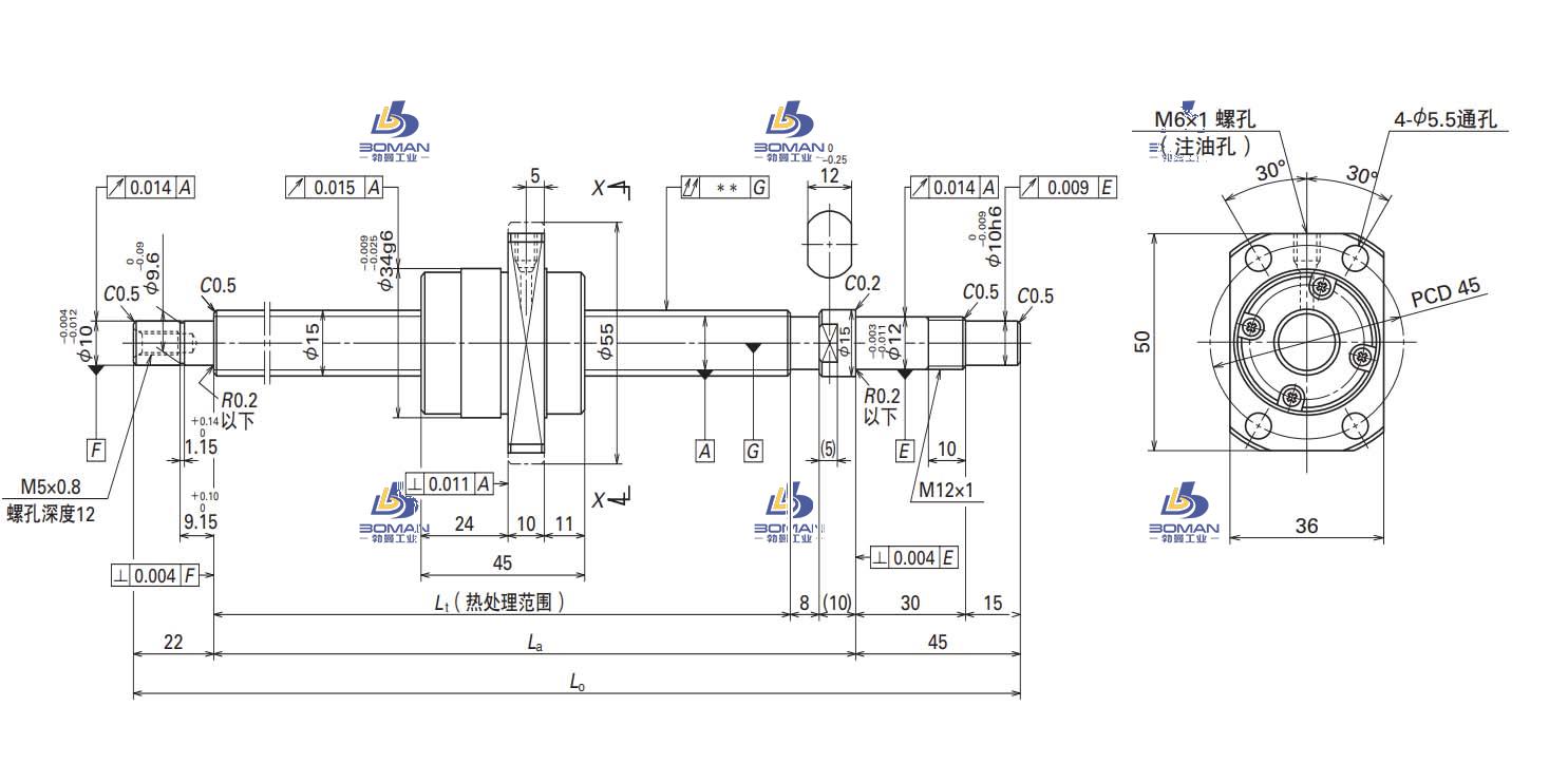 W1502FA-5PG-C5Z20-MA标准滚珠丝杠
