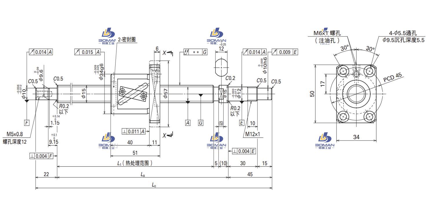 W1506FA-3P-C5Z10-MA标准滚珠丝杠