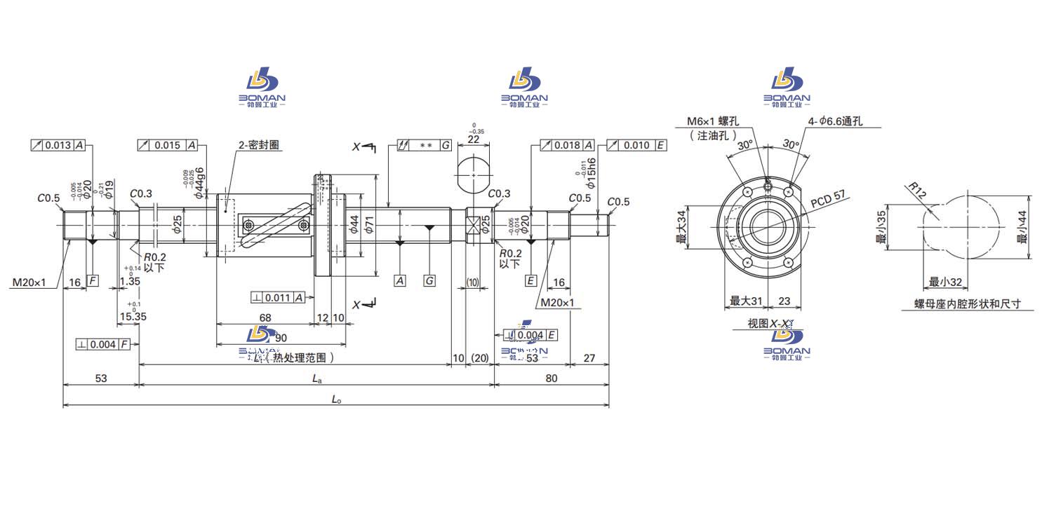 W2513FA-4-C5T25-MA标准滚珠丝杠