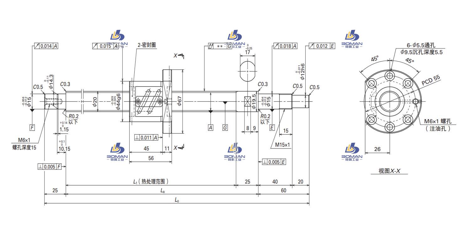 W2002SA-4P-C5Z5-SA标准滚珠丝杠