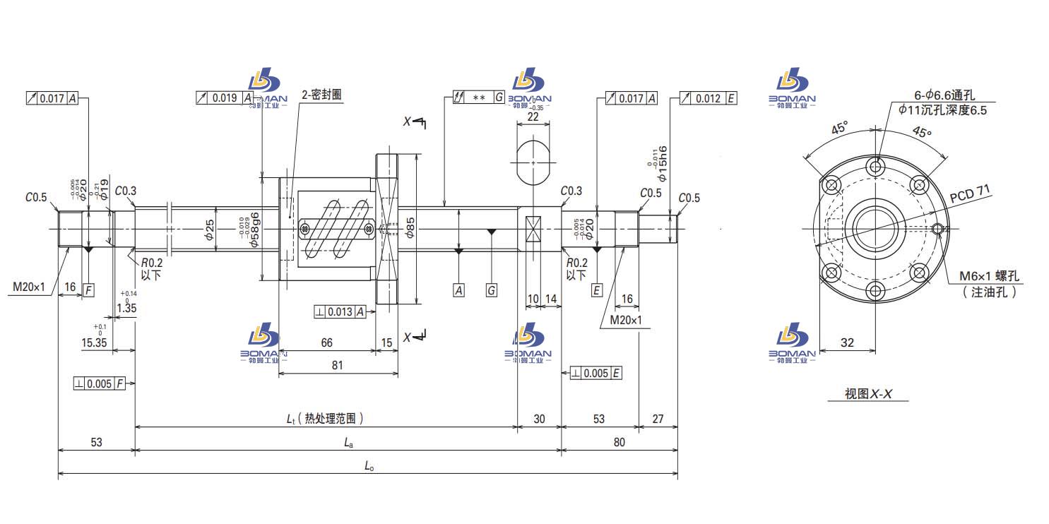 W2503SA-4P-C5Z10-MA标准滚珠丝杠