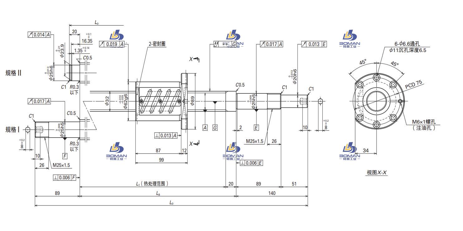 W3209SA-4Z-C5Z6-FA标准滚珠丝杠