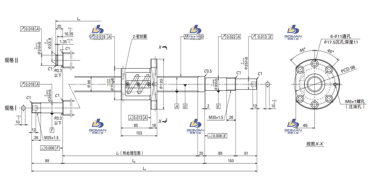 W3604SA-1Z-C5Z10-FA标准滚珠丝杠