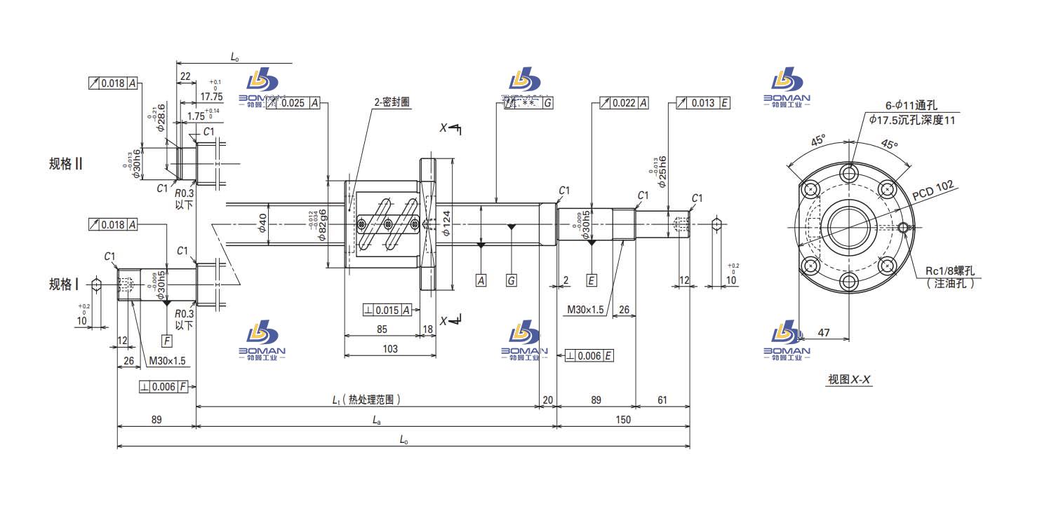 W4017SA-1Z-C5Z10-SA标准滚珠丝杠